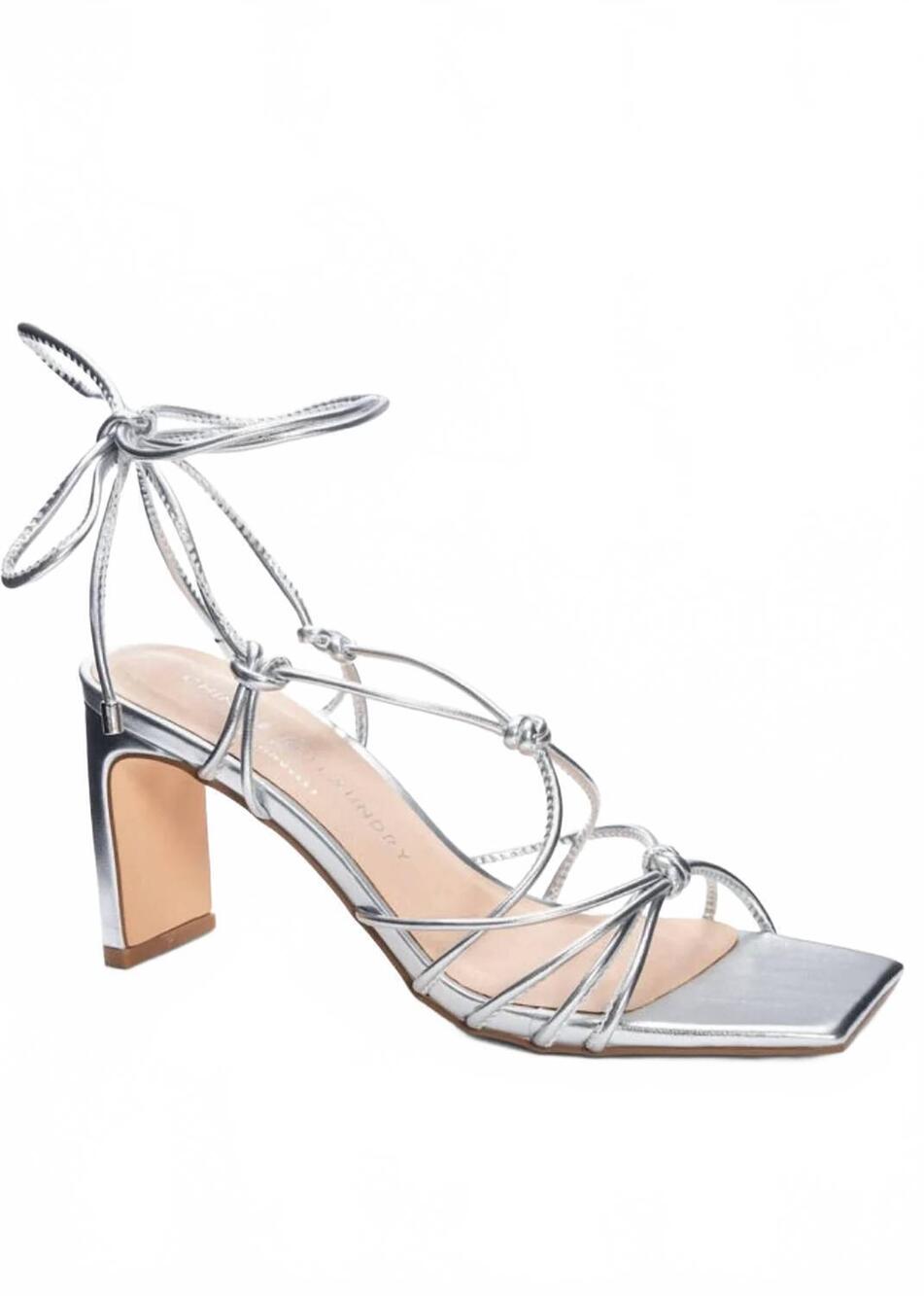 NEW KRISTIN CAVALLARI FOR CHINESE LAUNDRY women's knot lace up heel in silver